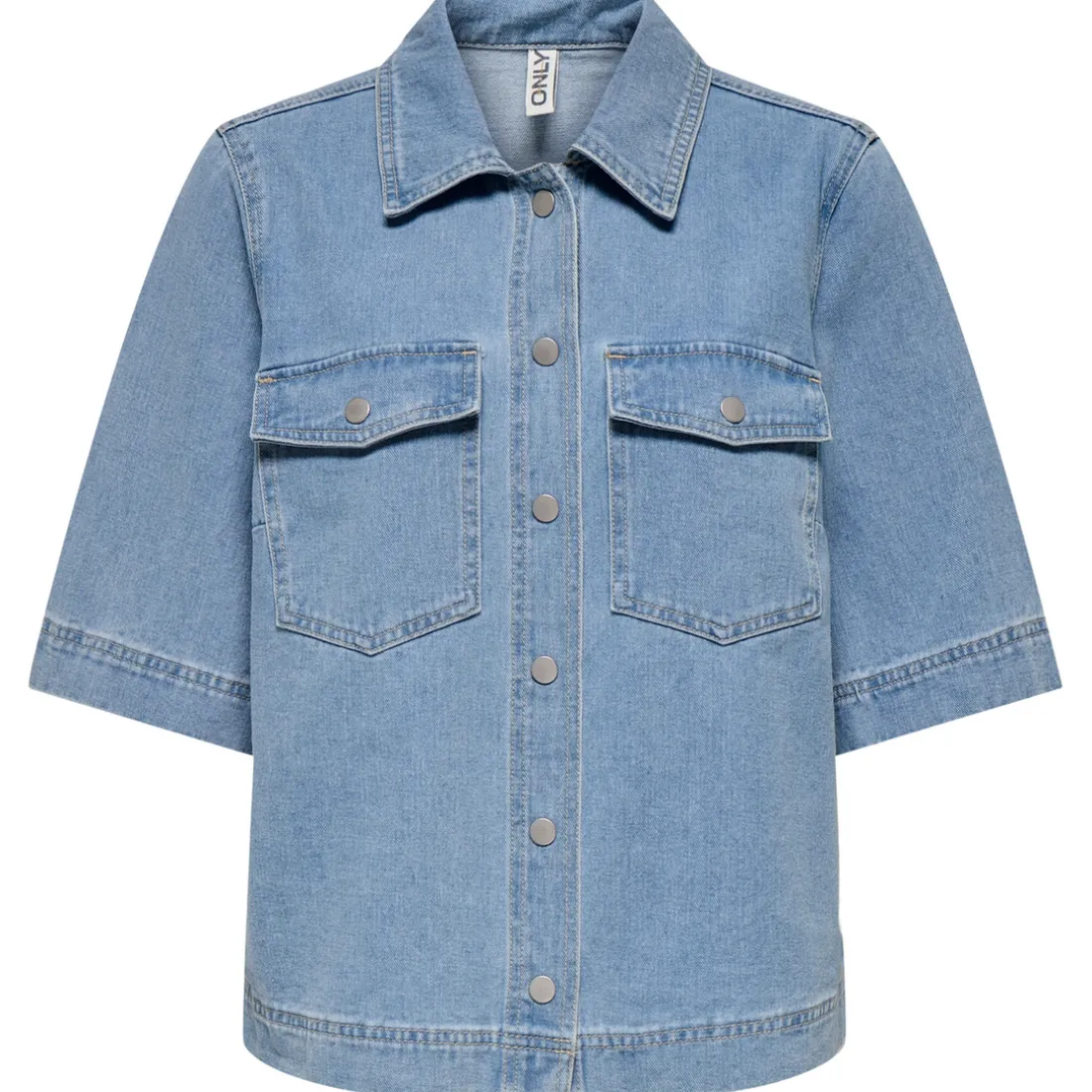 Chemise manche courte en Jean ONLBELLE - Bleu Clair Kaye