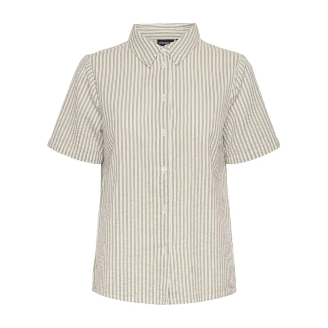 Chemise manches courtes Sally vert en coton Bella