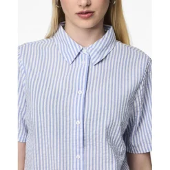 Chemise manches courtes Sally bleu en coton Sue