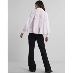 Chemise manches longues blanc en viscose Ana