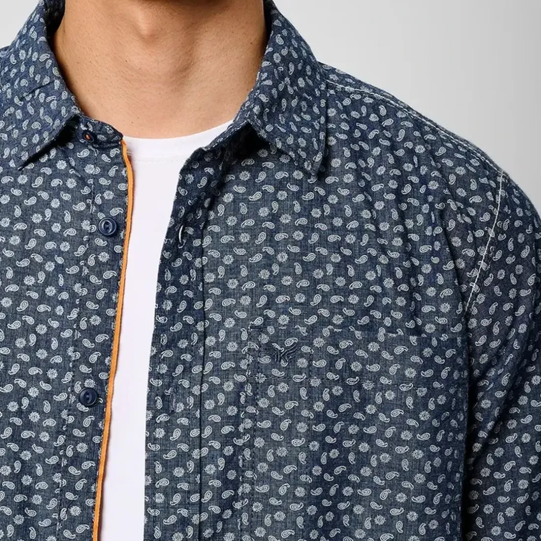 Chemise Manches Longues en coton BALEY bleu marine