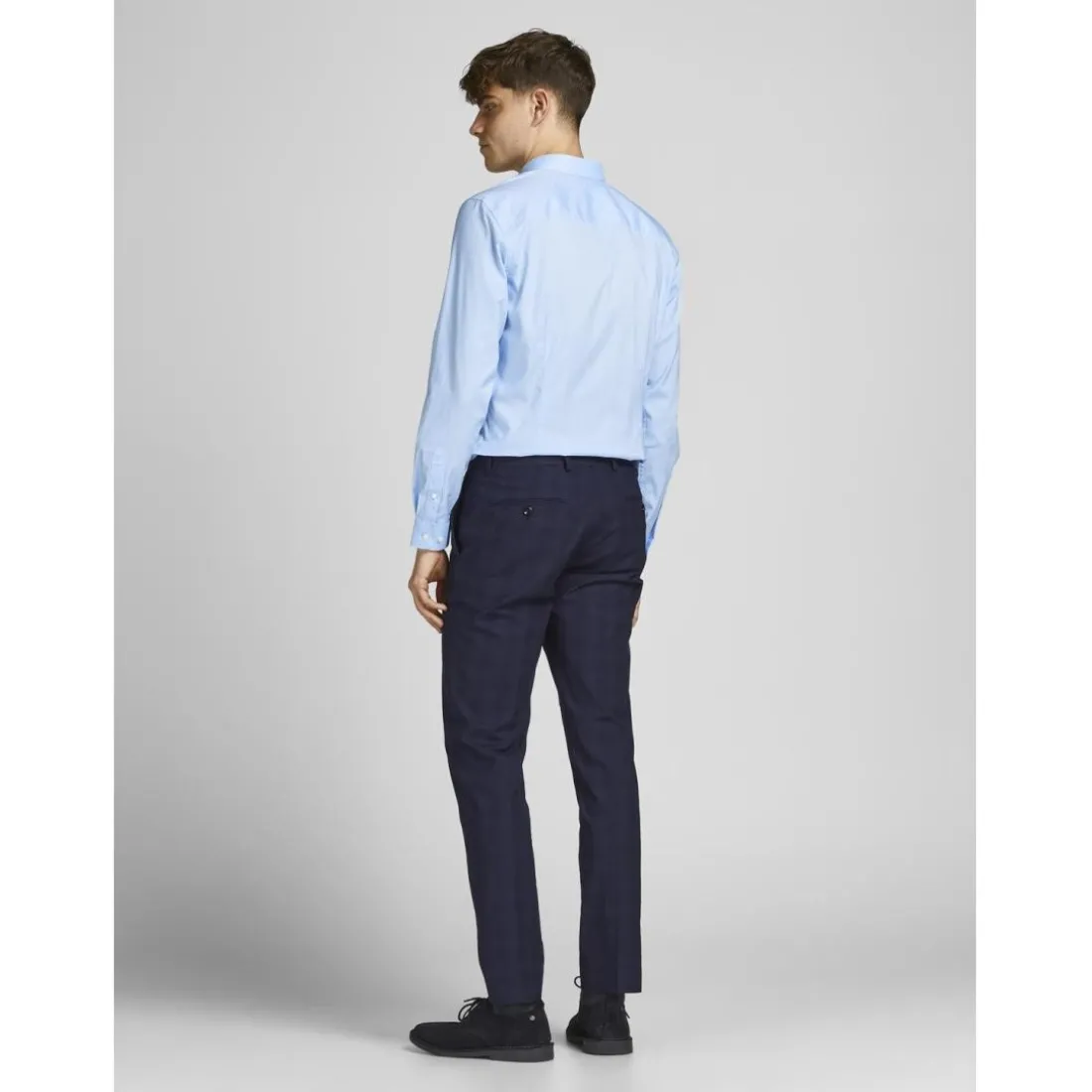 Chemise manches longues homme bleu ciel en coton