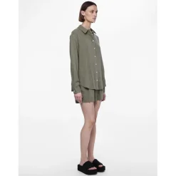 Chemise manches longues verte en viscose Vinsty Elise