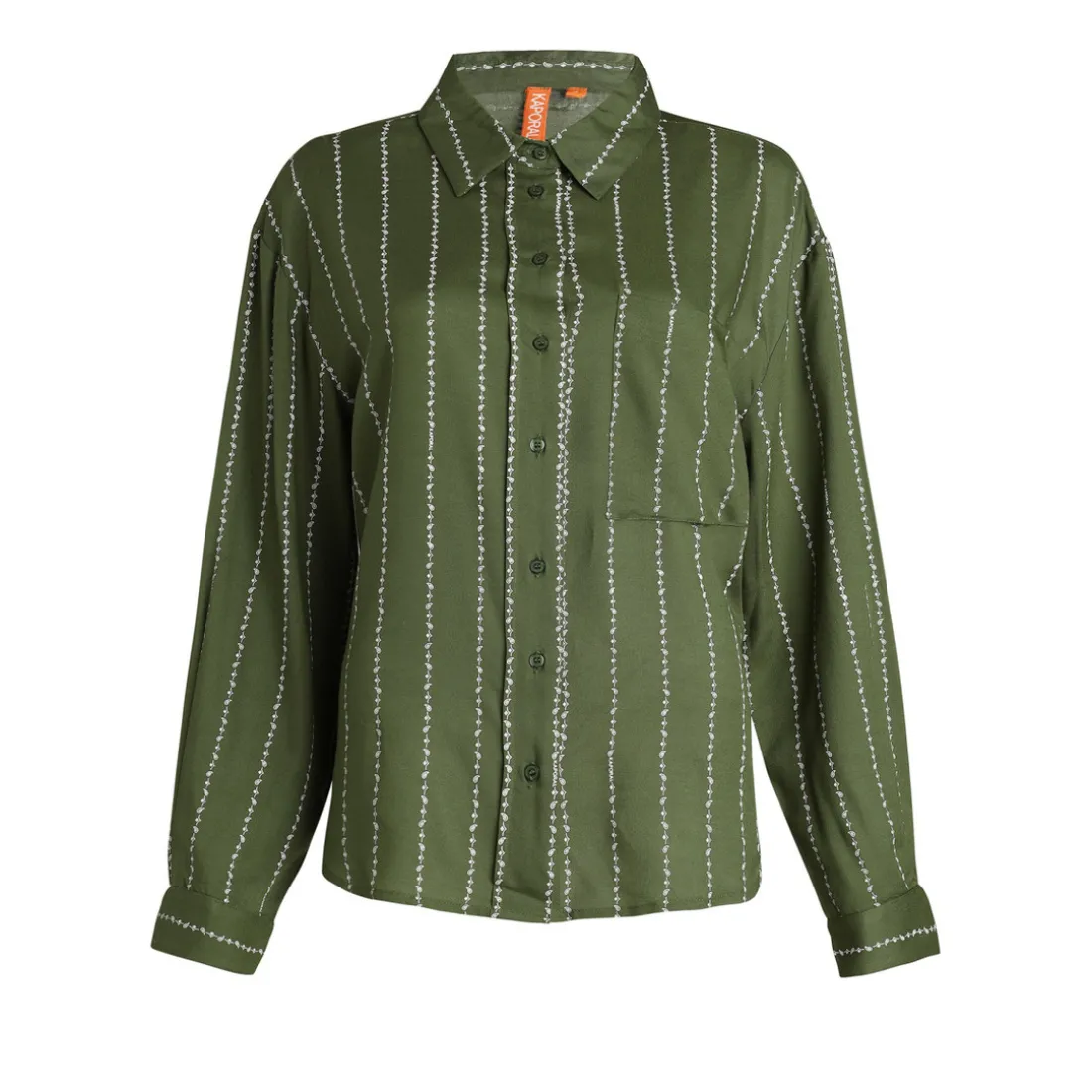 Chemise manches longues VERSO kaki en viscose