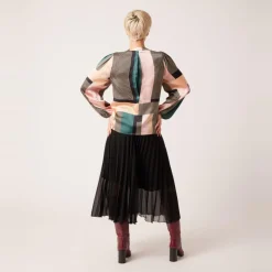 Chemise motifs asymétriques vert