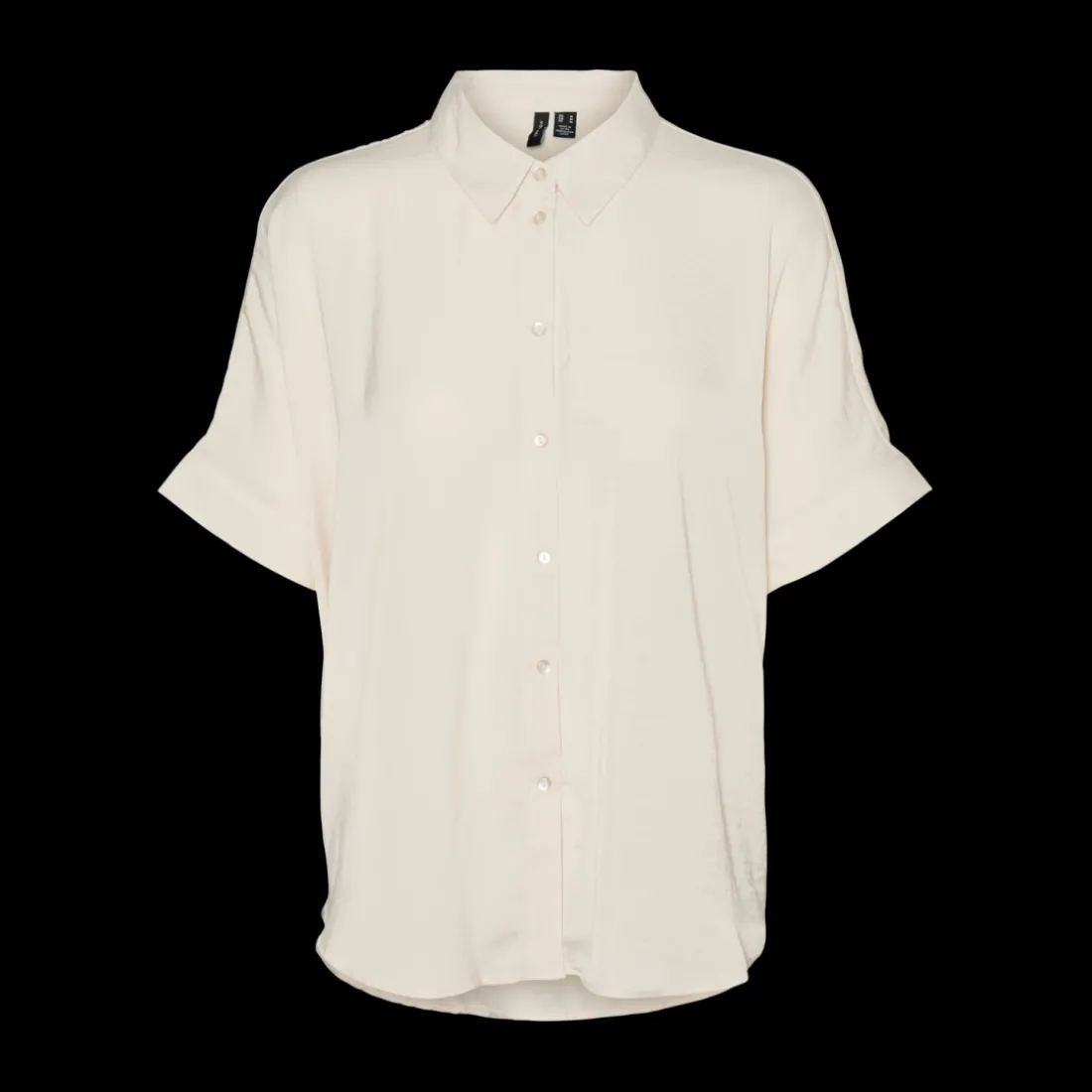 Chemise oversize manches courtes beige Élise