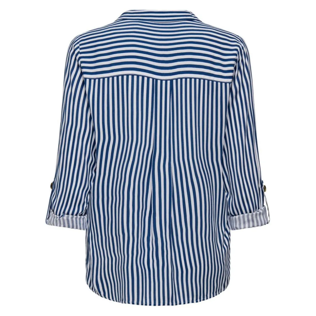 Chemise Rayures Col chemise Manches longues vert bleu en viscose