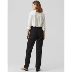 Chemise Regular Fit Col chemise Manches longues Longueur regular blanc en viscose Yas