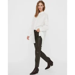 Chemise Regular Fit Col chemise Manches longues Extra long blanc en coton