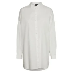 Chemise Regular Fit Col chemise Manches longues Extra long blanc en coton