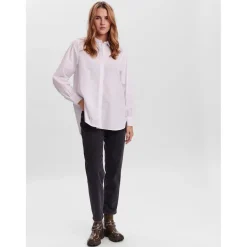 Chemise Regular Fit Col chemise Manches longues Oversize blanc