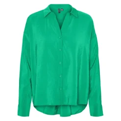 Chemise Regular Fit Col chemise Manches longues Oversize vert Olia