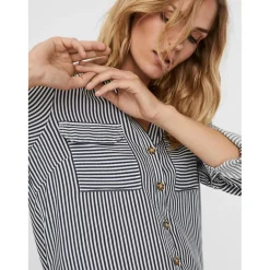 Chemise Regular Fit Rayures Col chemise Manches longues blanc