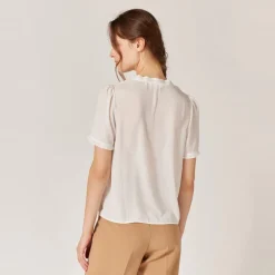 Chemise unie manches courtes écru