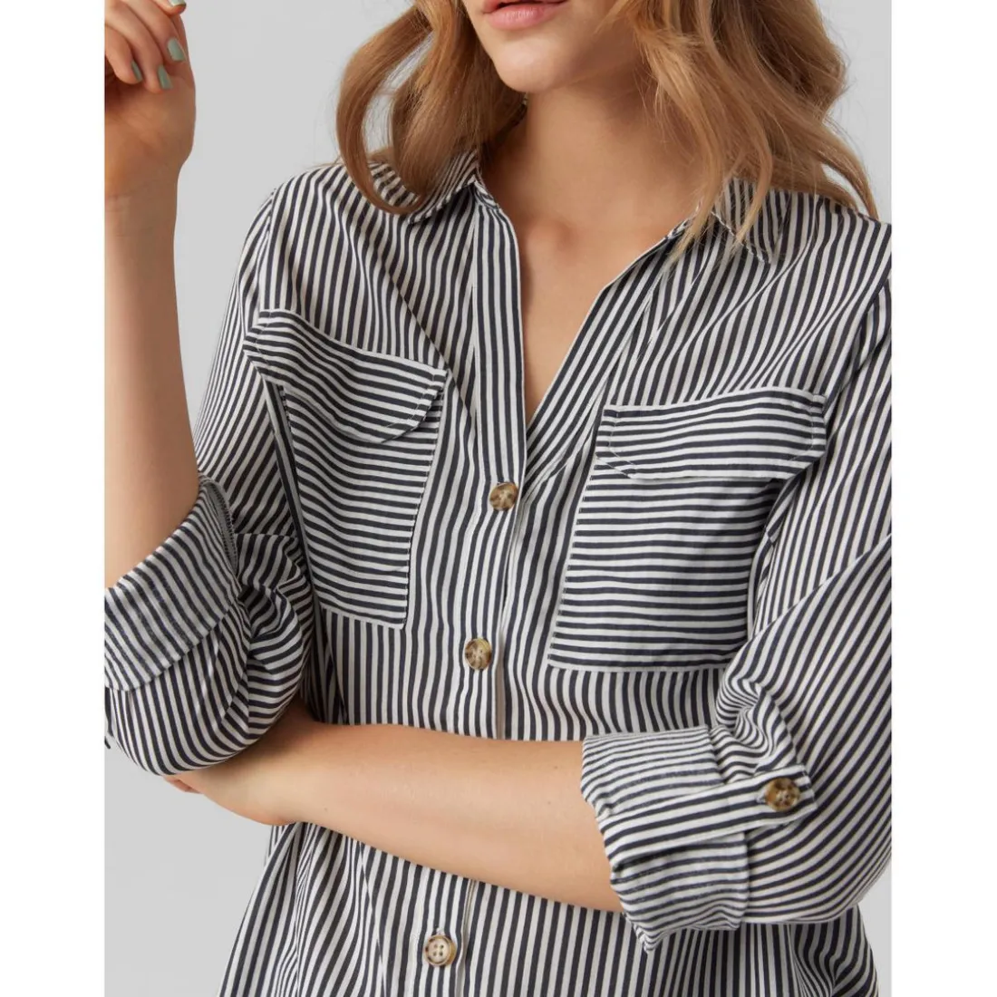 Chemises à rayures blanc en viscose Clara