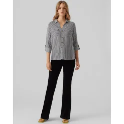 Chemises à rayures blanc en viscose Clara
