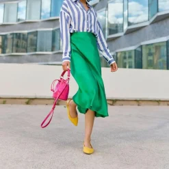Chemisier à rayures bleu CLARA en viscose