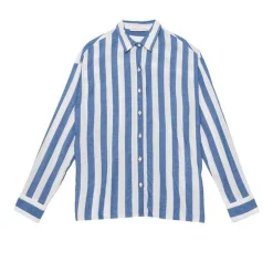 Chemisier à rayures bleu CLARA en viscose