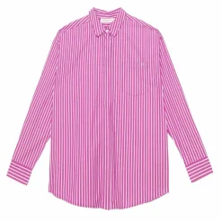 Chemisier à rayures fushia CLONY en coton fuchsia