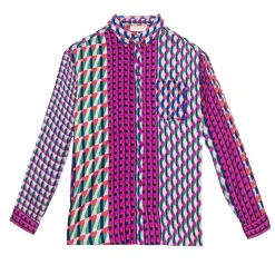 Chemisier CHANICE patch geo violet en viscose