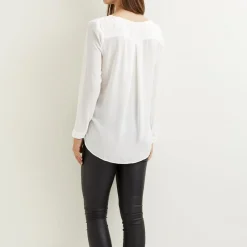Chemisier manches longues femme Vila - Blanc