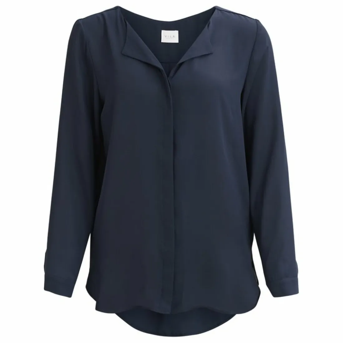 Chemisier manches longues femme Vila - Bleu Marine