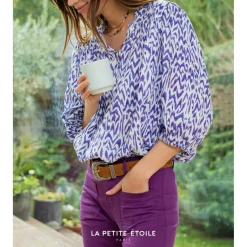 Chemisier NATA violet en coton