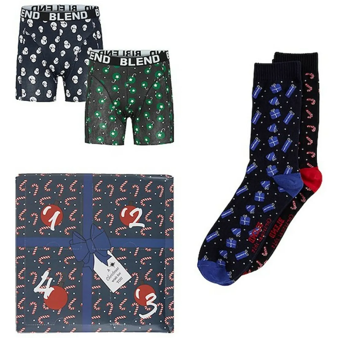Coffret Cadeau Spécial Noel Sous-vêtements noir en coton