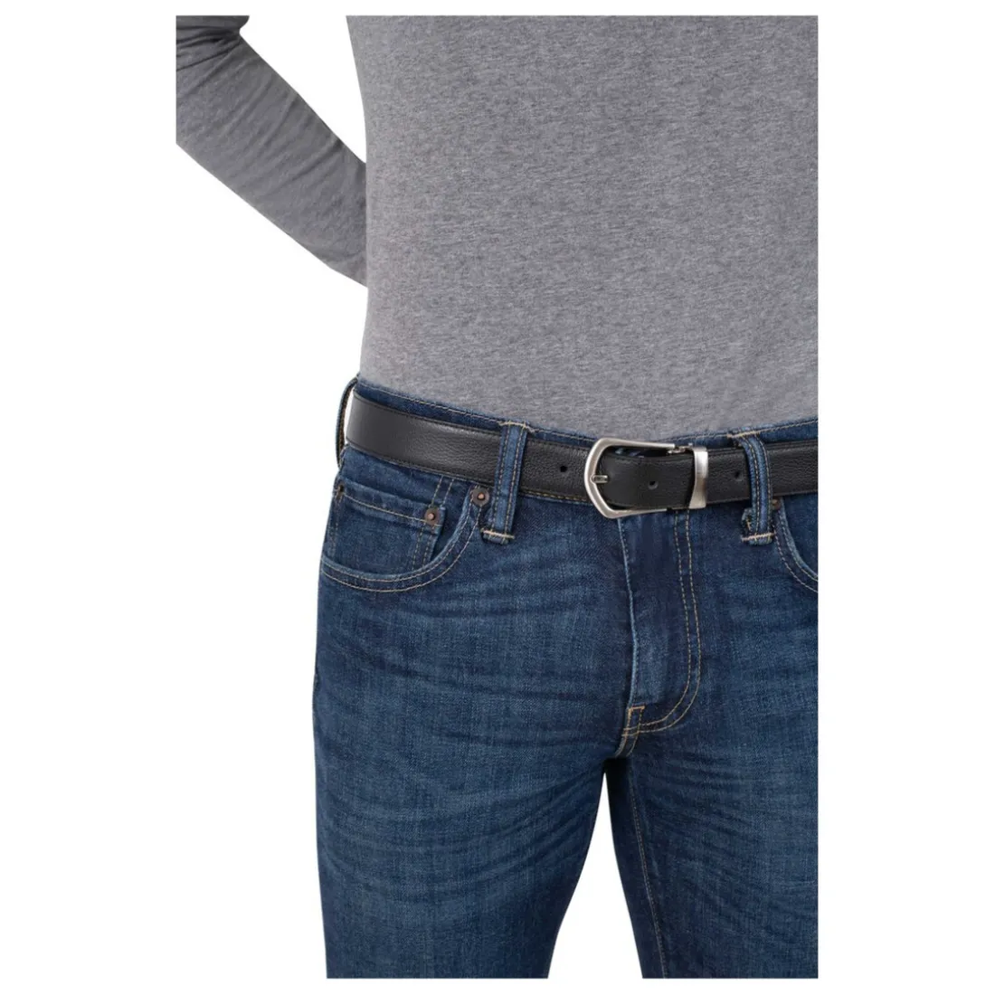 Coffret ceinture 2 boucles - Cuir de vachette noir