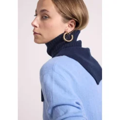 Col roulé PAULA en cachemire bleu marine