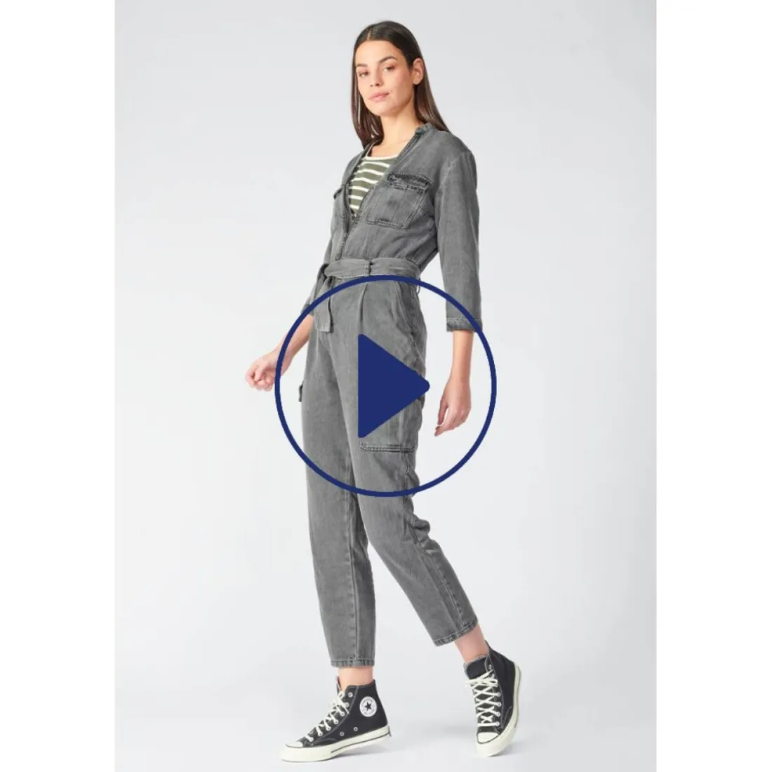 Combinaison carotte CHANCE noir en tencel