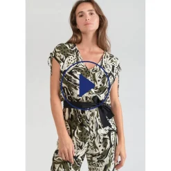 Combinaison droit HELOISE vert en viscose