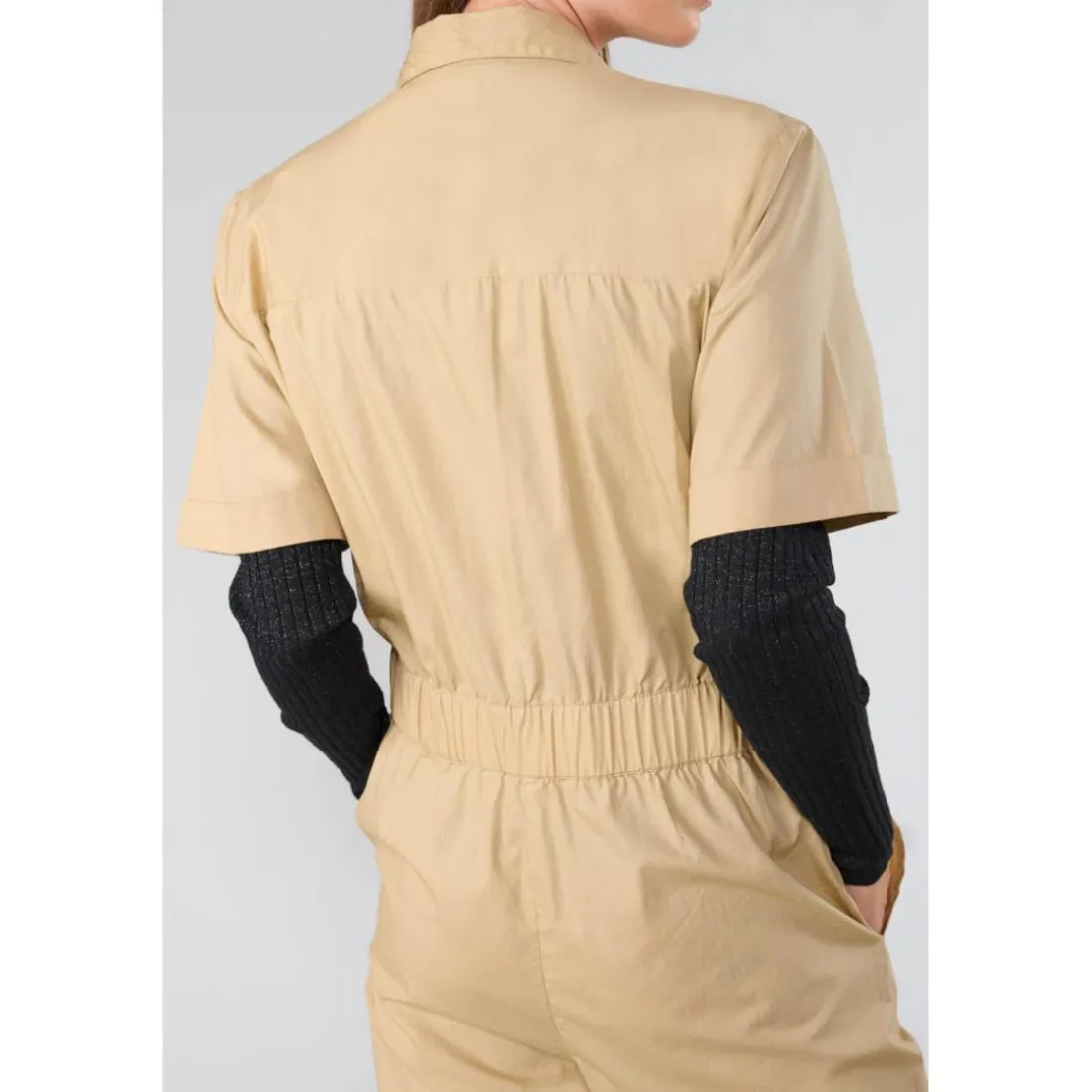 Combinaison droit WIDE beige Lucie en coton