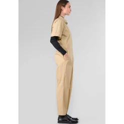 Combinaison droit WIDE beige Lucie en coton
