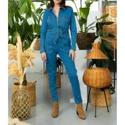 Combi-Pantalon REVE D bleu en coton