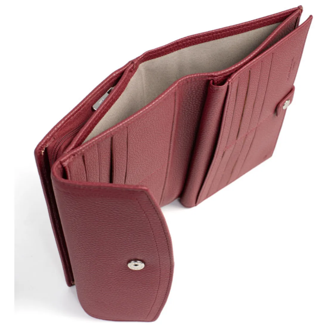 Compagnon de voyage Stop RFID Cuir MAYA Carmin rouge Isa