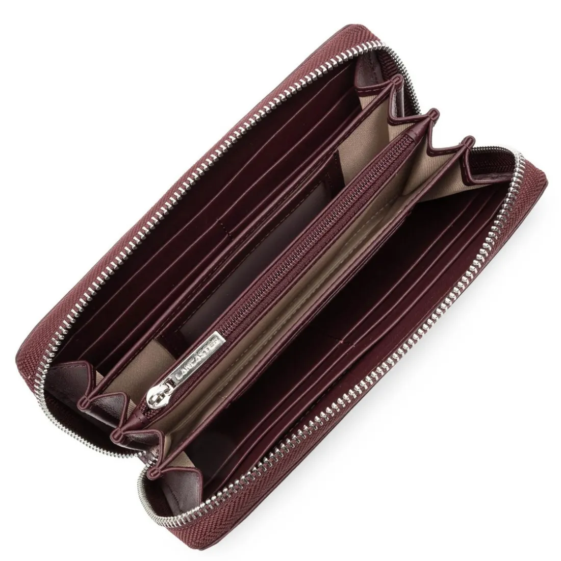 Compagnon Zippé autour Paris PM marron en cuir