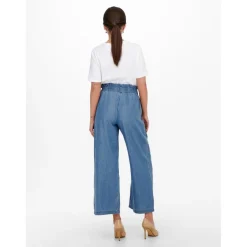 Coupe à jambe large Ceinture élastiquée bleu