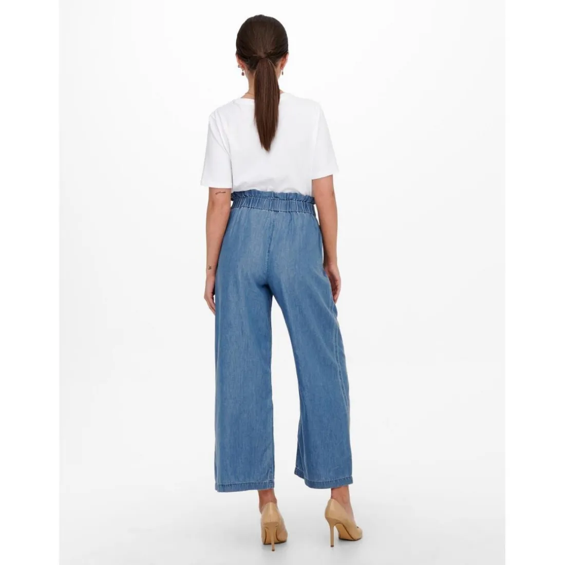 Coupe à jambe large Ceinture élastiquée bleu