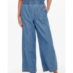 Coupe à jambe large Ceinture élastiquée bleu