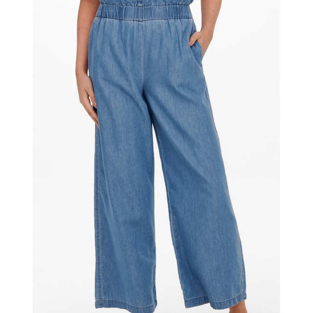 Coupe à jambe large Ceinture élastiquée bleu