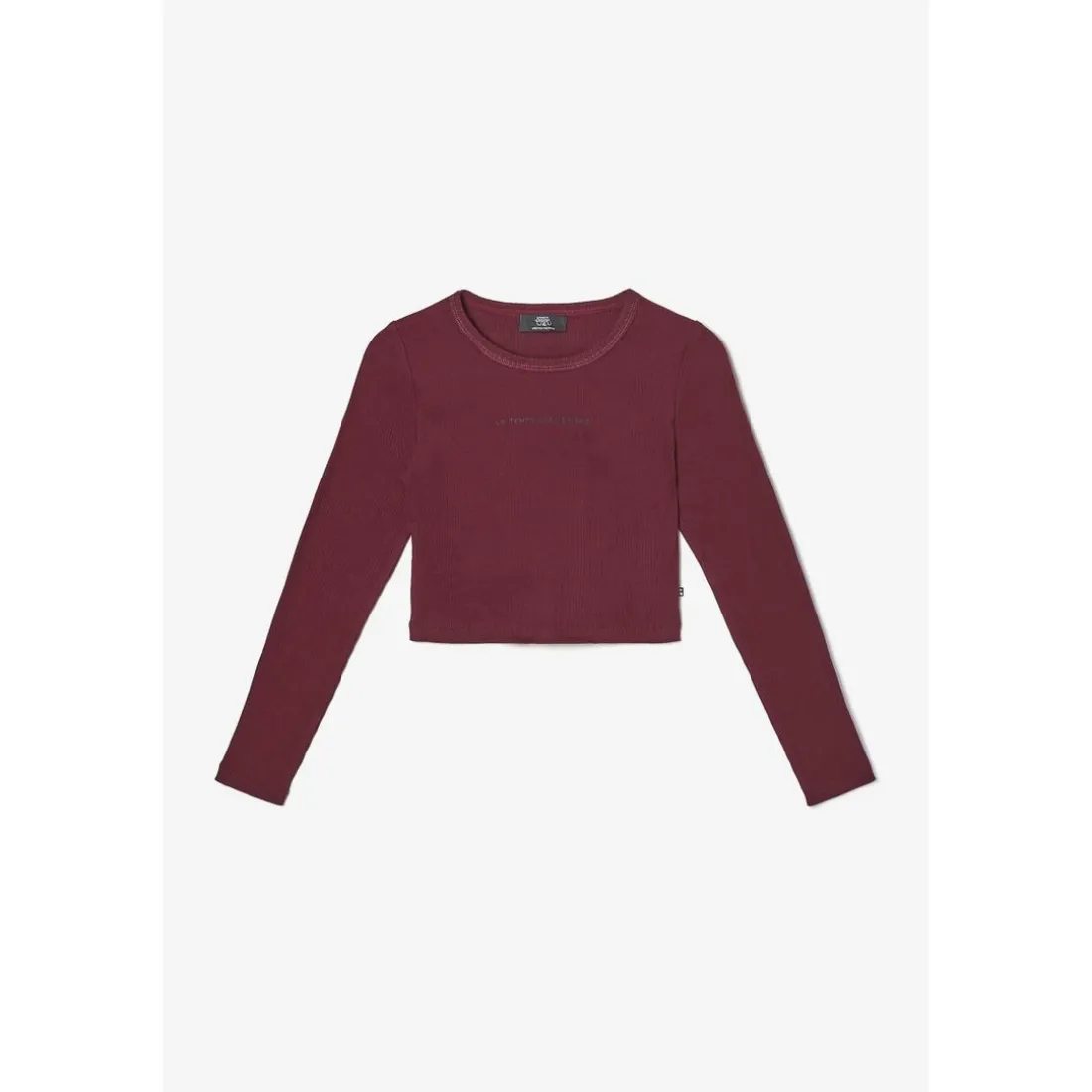 Crop top fille Virginia bordeaux rouge en coton