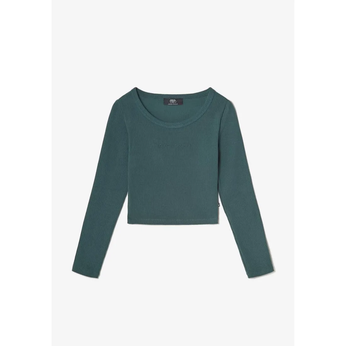 Crop top fille Virginiagi vert bouteille en coton