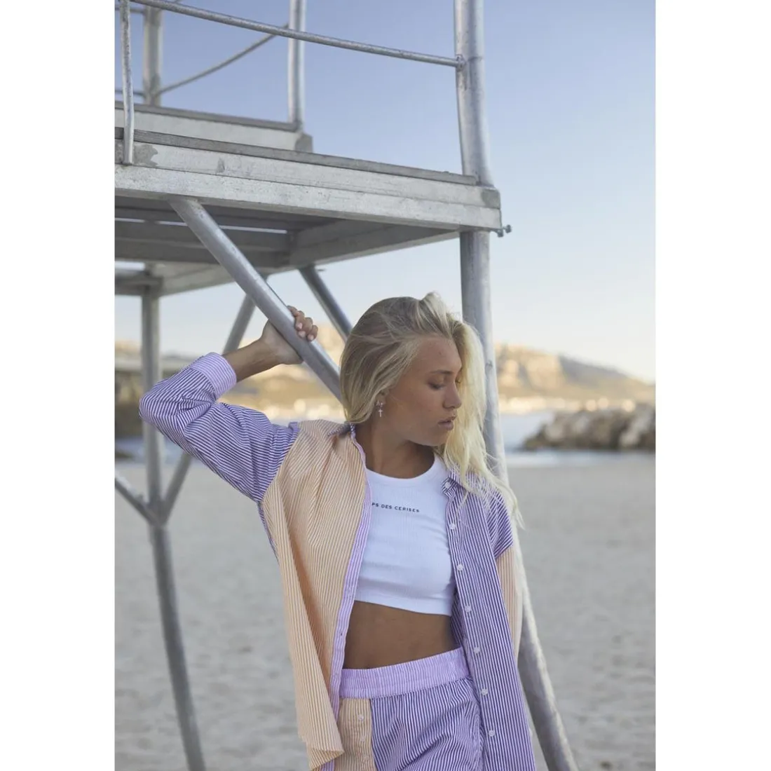 Crop top fille Yukongi blanc en coton