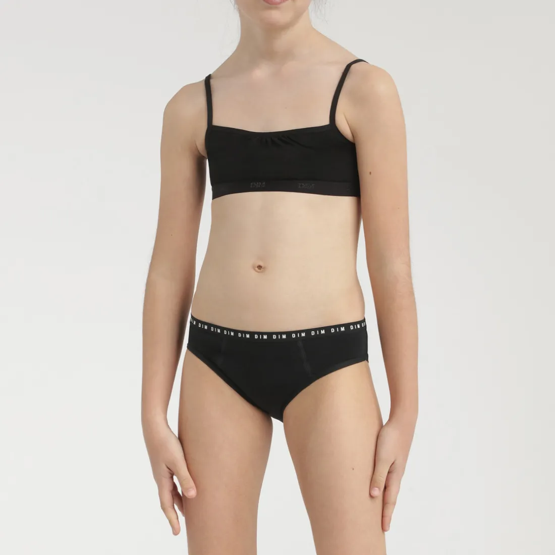 Culotte flux moyen - Noire Dim en coton