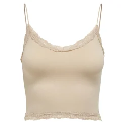 Débardeur à fines bretelles beige Lola