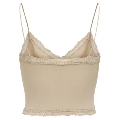 Débardeur à fines bretelles beige Lola