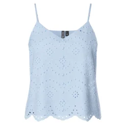 Débardeur à motifs brodés Vilde bleu ciel en coton Kai