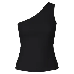 Débardeur asymétrique Ruka noir en coton Ivy