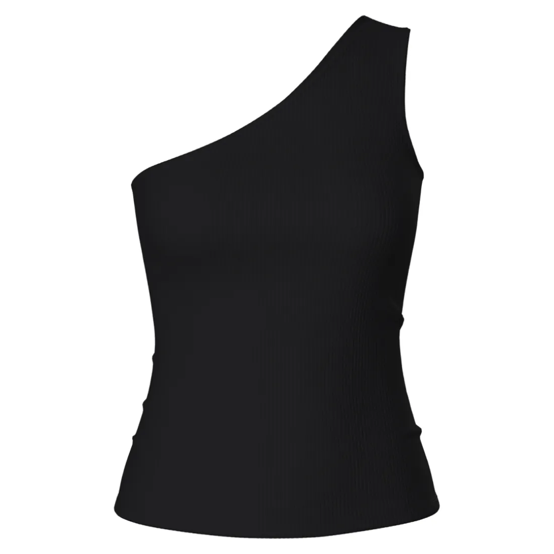 Débardeur asymétrique Ruka noir en coton Ivy